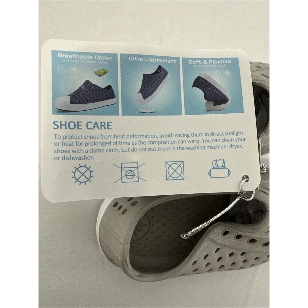 Kids Slip On Lightweight Breathable Waterproof Shoes Gray Size‎ 6